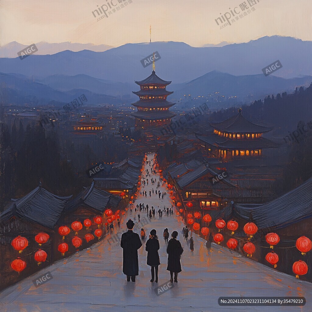 牛首山插畫