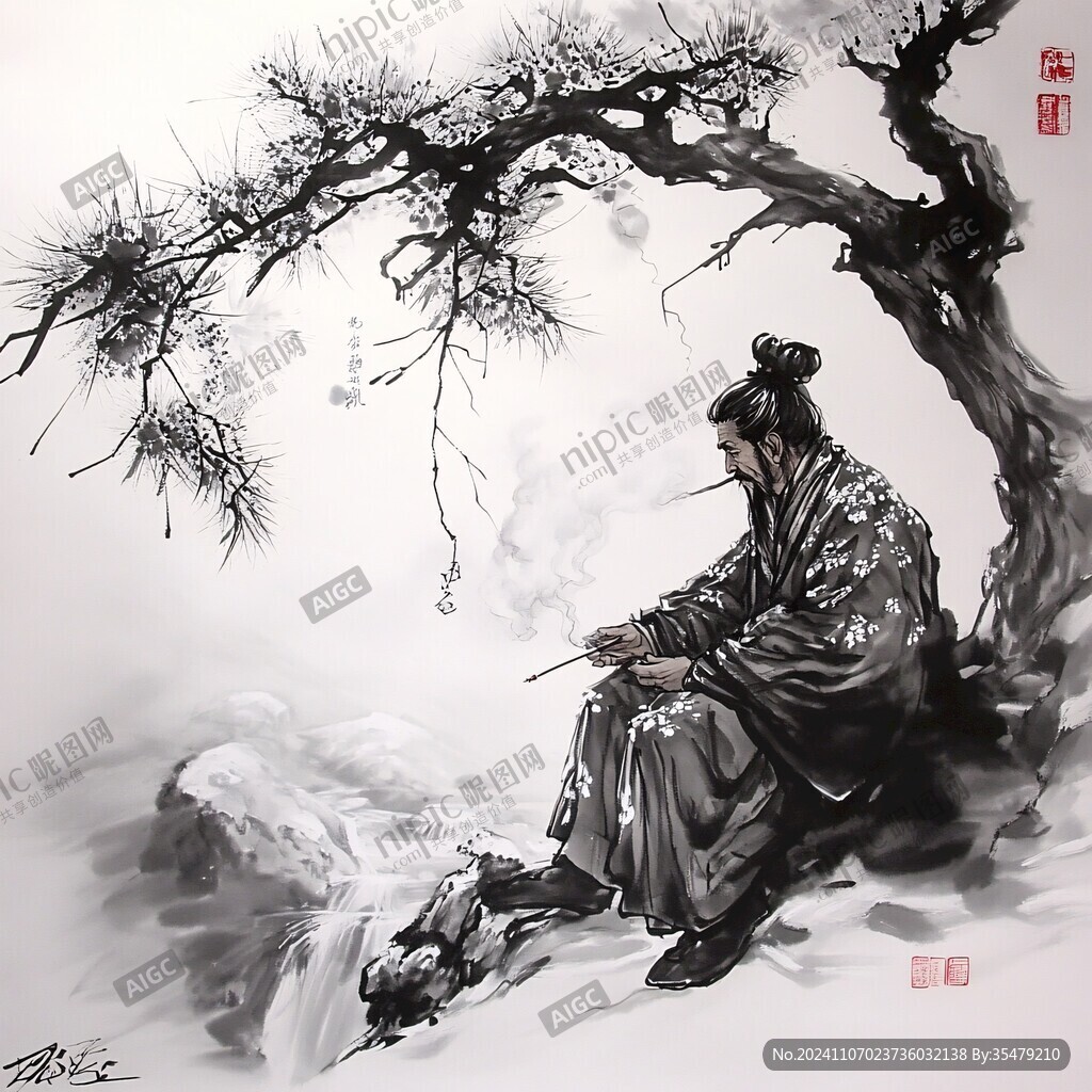 封神榜水墨寫意人物