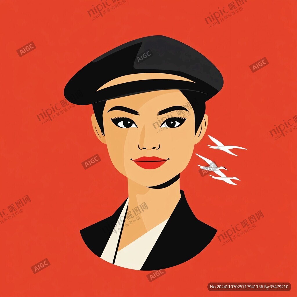 扁平頭像插畫