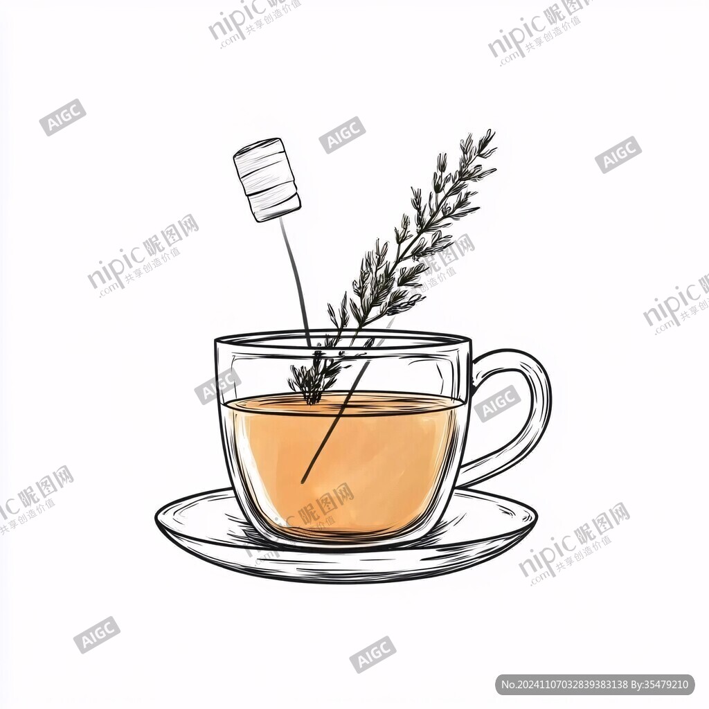 大麥茶插畫