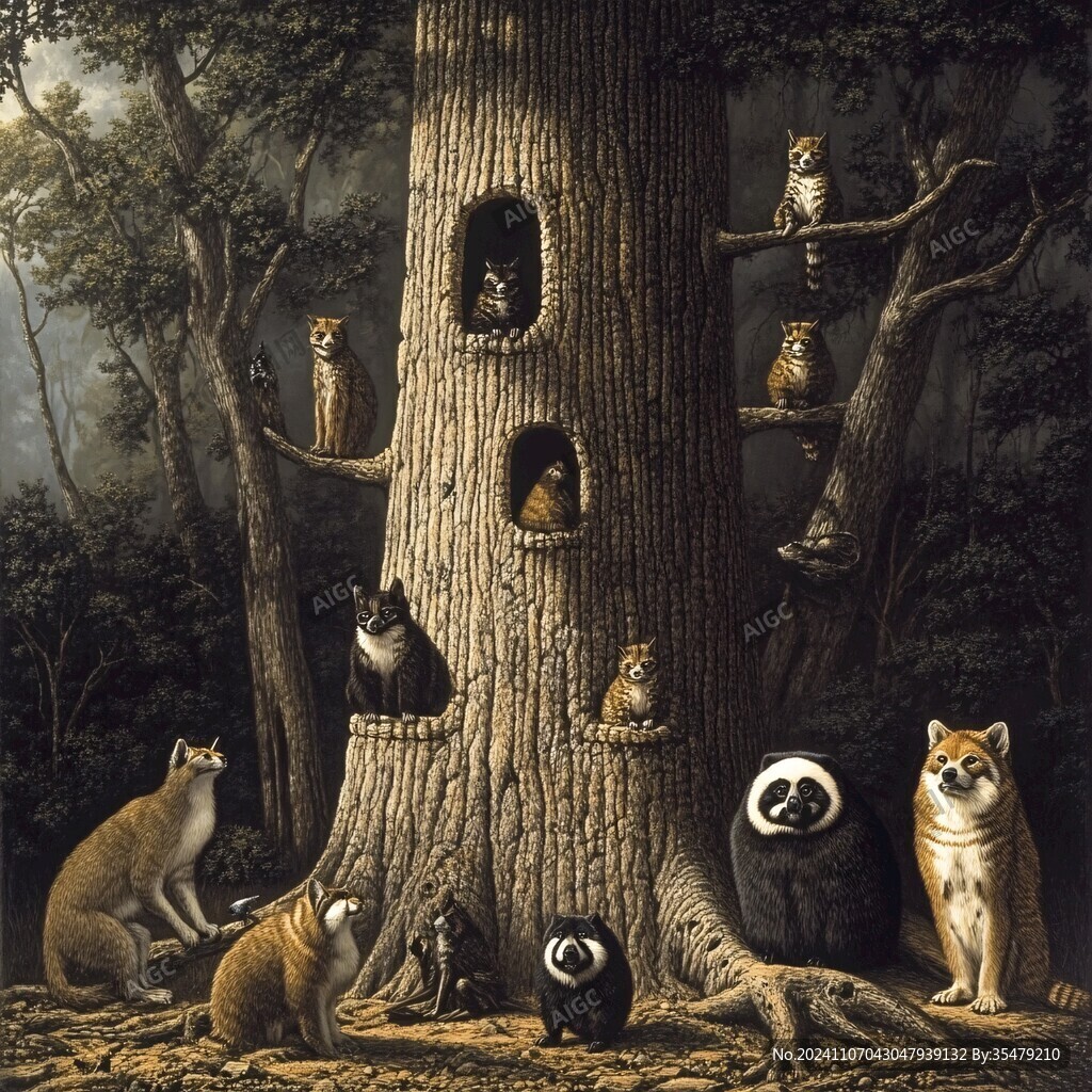 森林動物背景墻