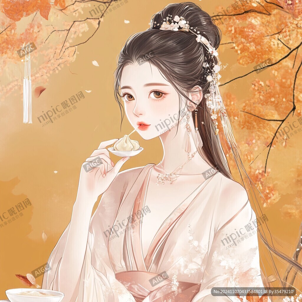 古風美女頭像插畫封面