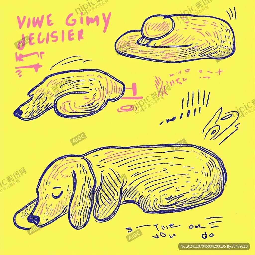 狗狗趣味插畫