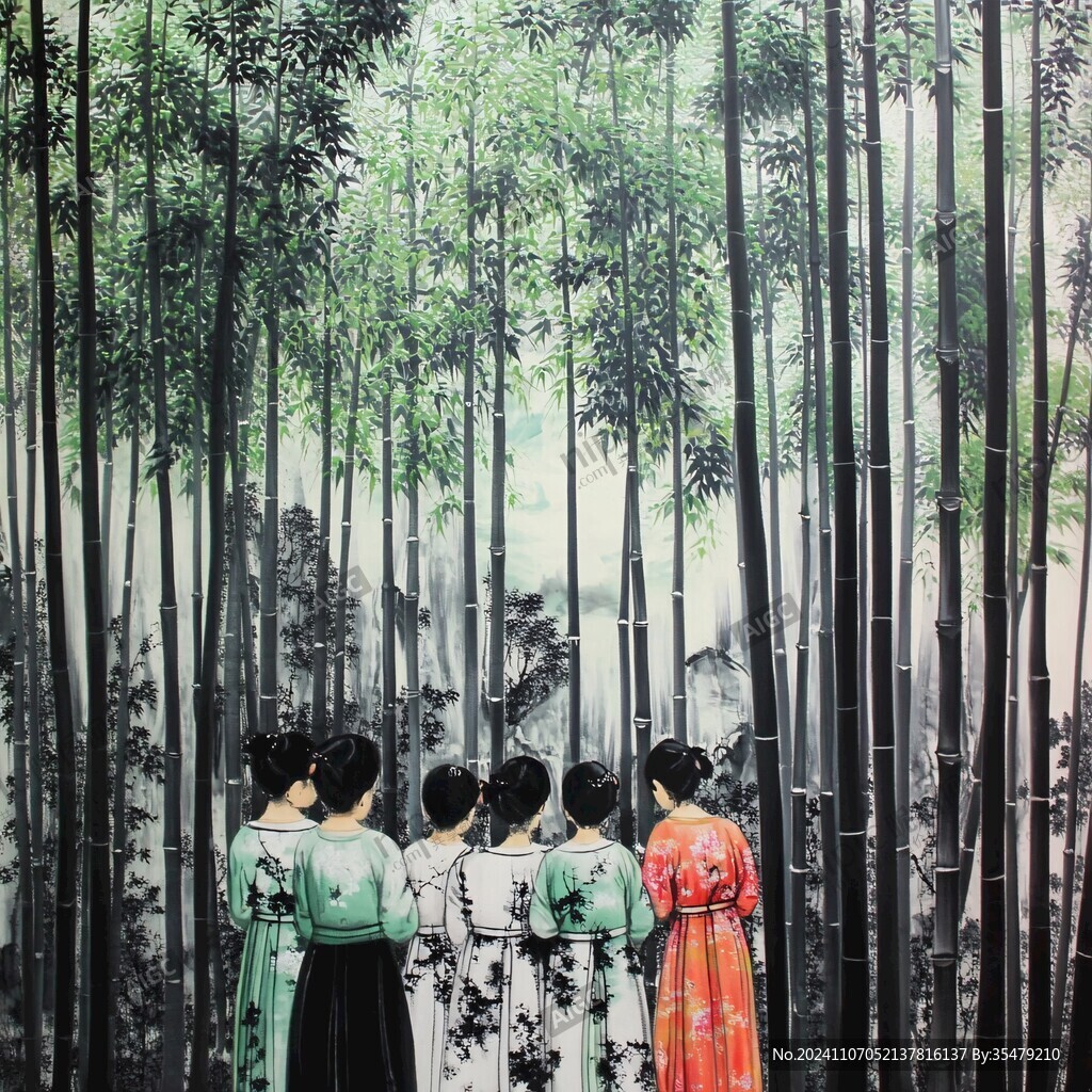 竹林七賢蠟像