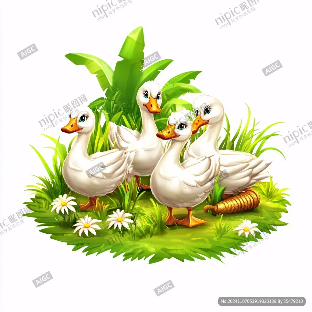 農(nóng)家大鵝插畫(huà)