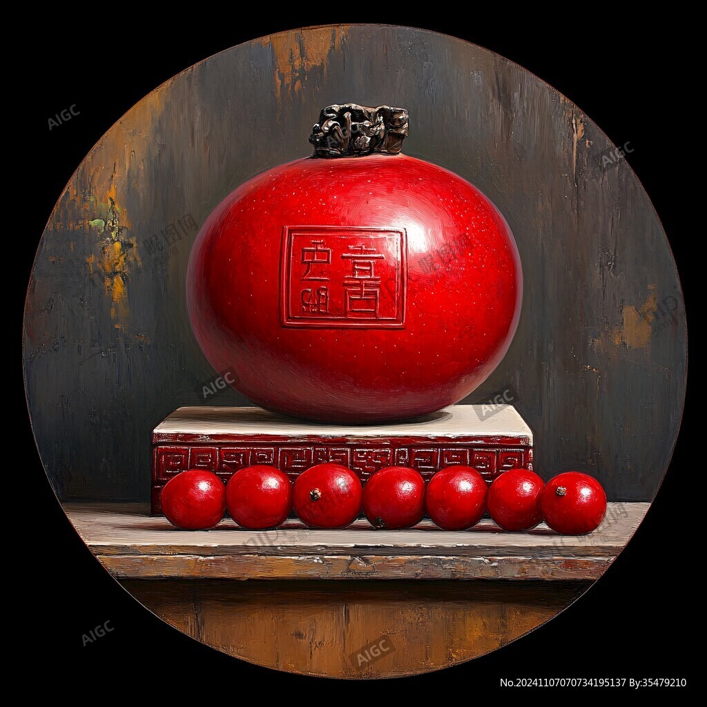 珊瑚紅百福葫蘆瓶