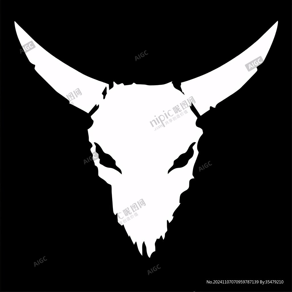 野牛頭骨logo
