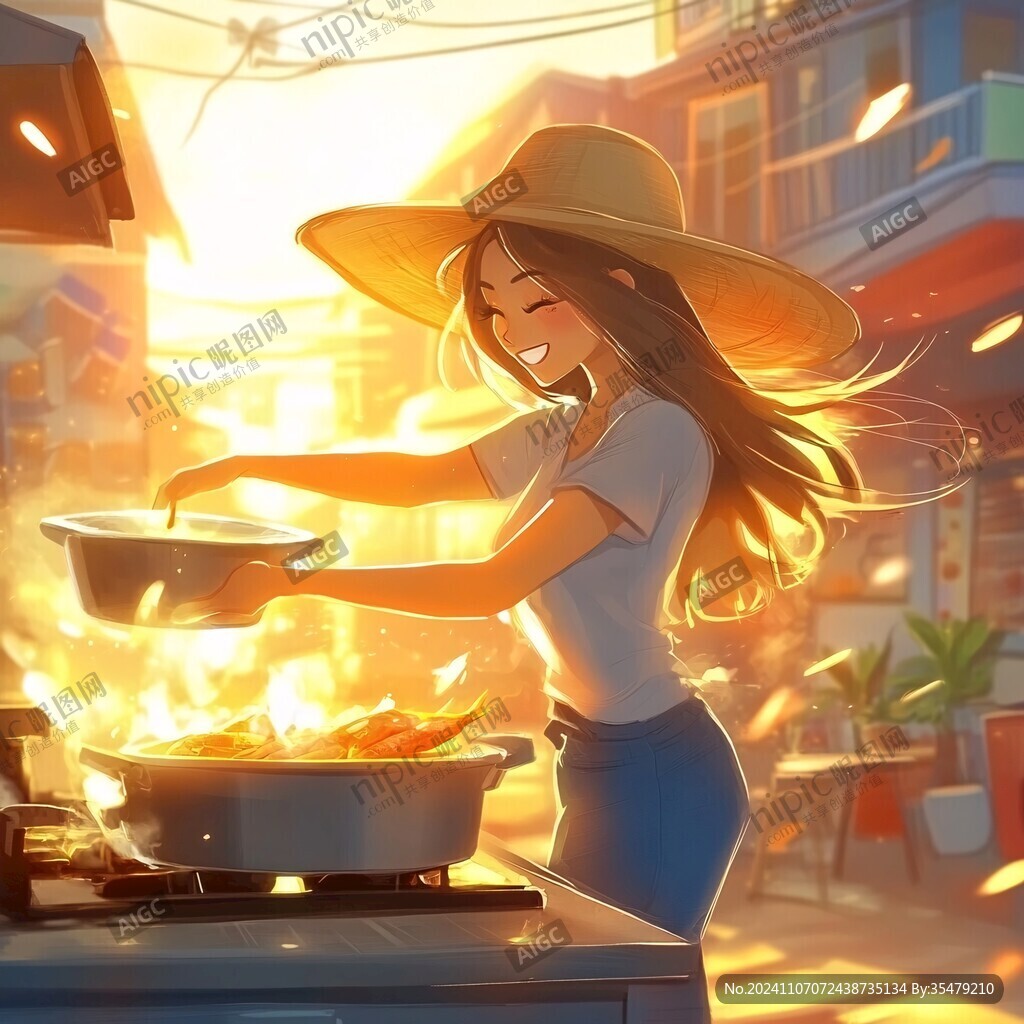 燒烤美插畫