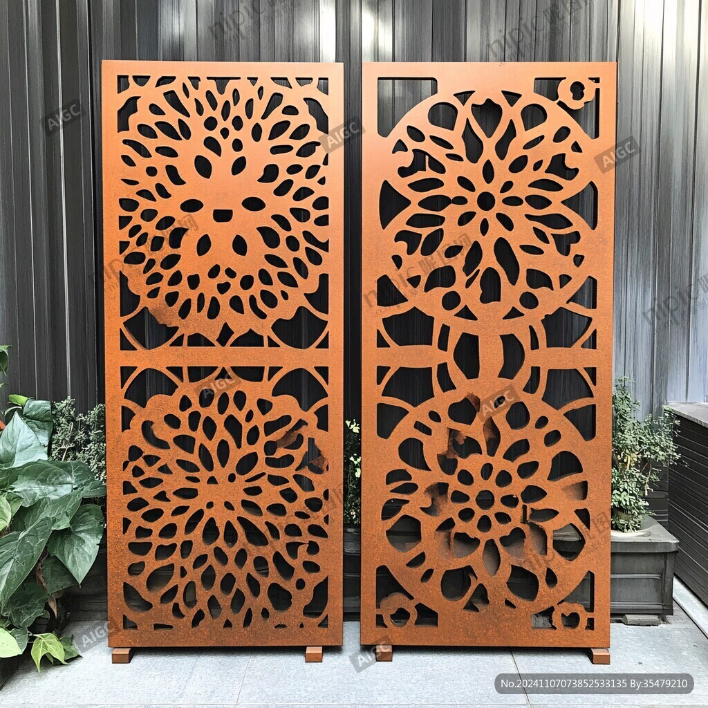 屏風木質雕花
