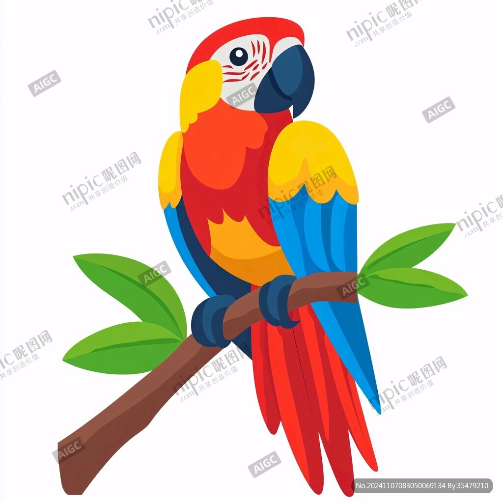 彩色鸚鵡插畫