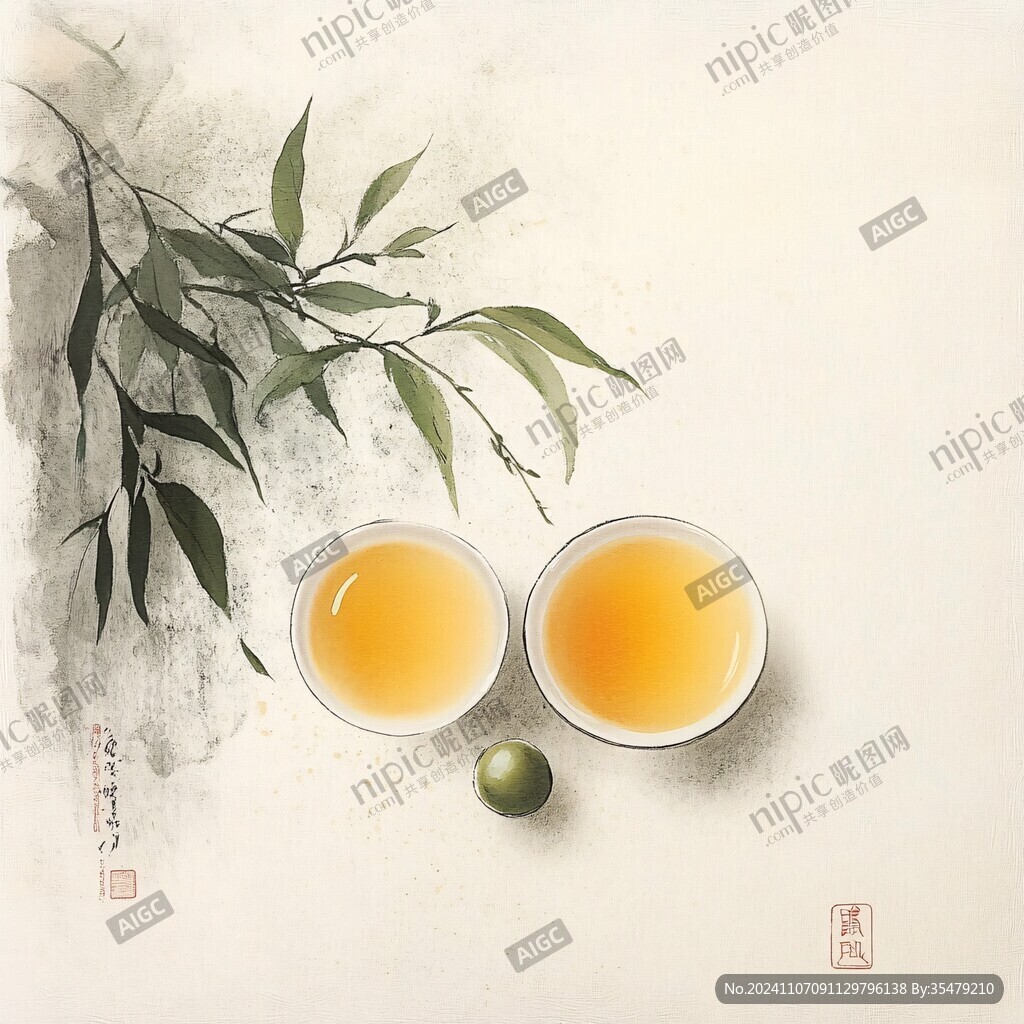 茶掛畫水彩茶