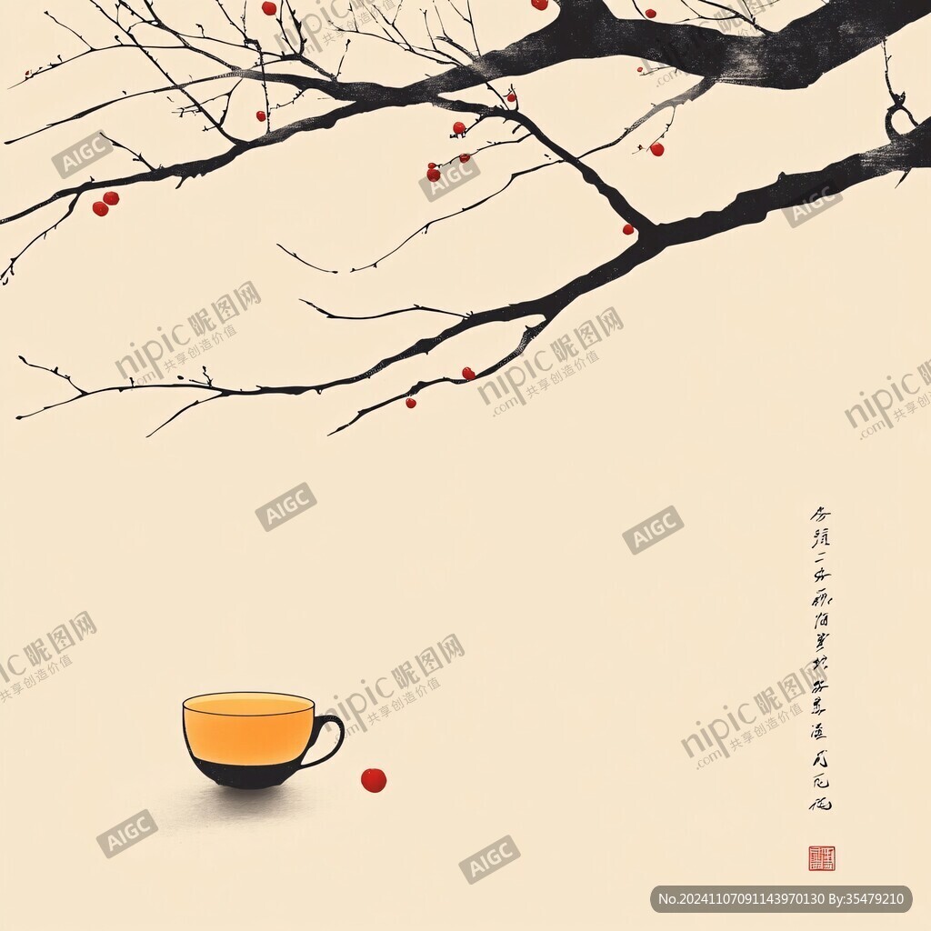 十一月梅花圖題詩句杯