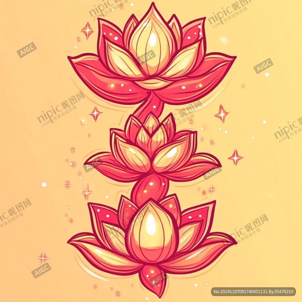 蓮花燈插畫(huà)