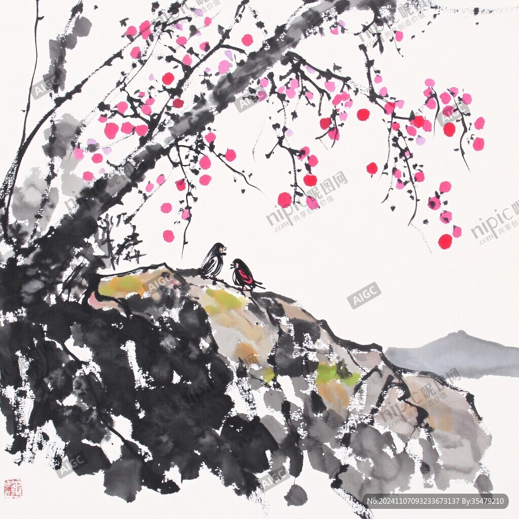 紅梅報喜圖