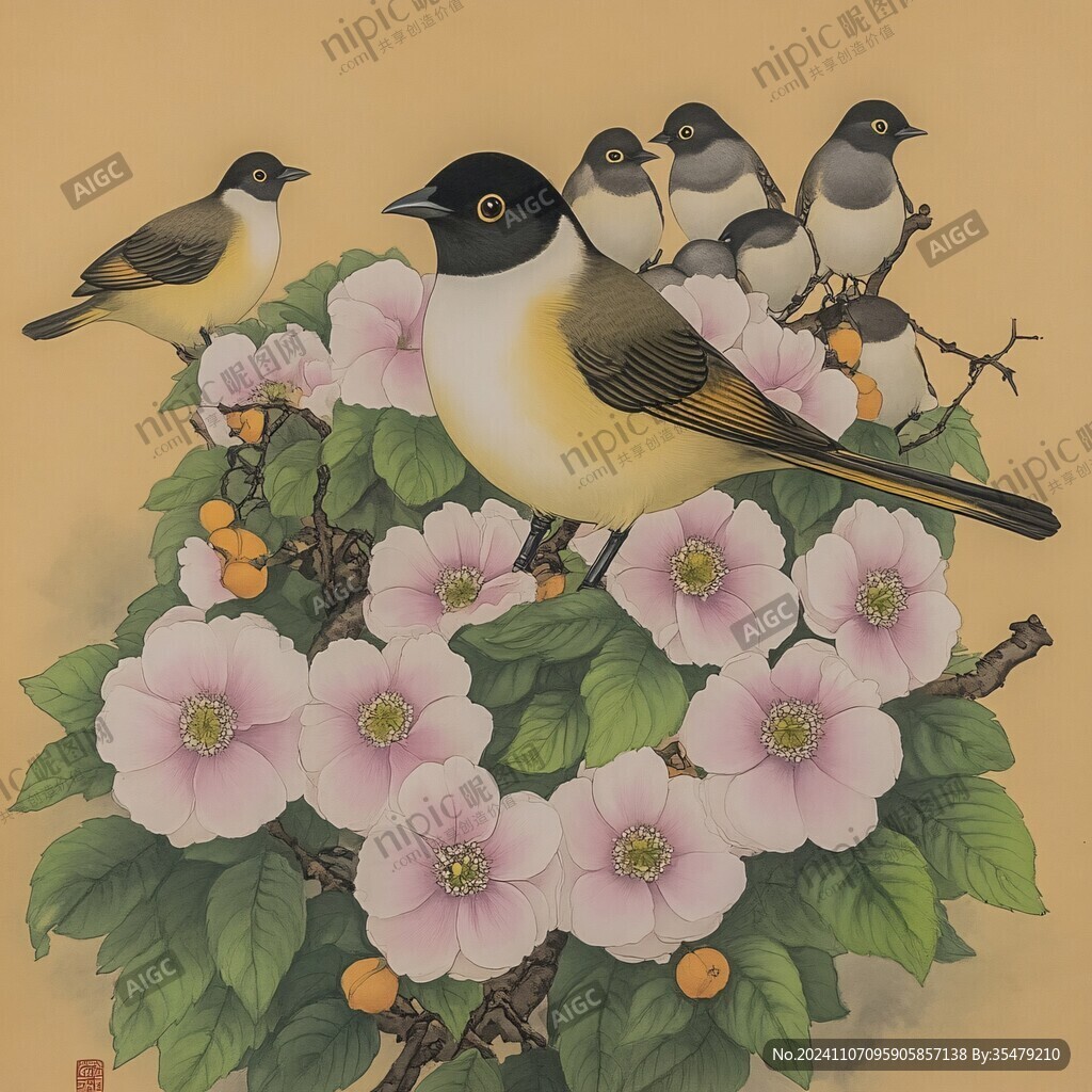 手繪工筆畫(huà)花鳥(niǎo)畫(huà)油畫(huà)