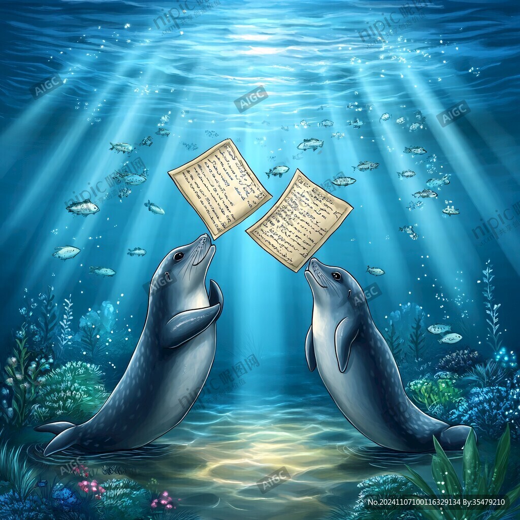 手繪海洋世界場景