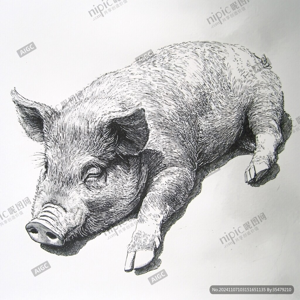 素描土豬