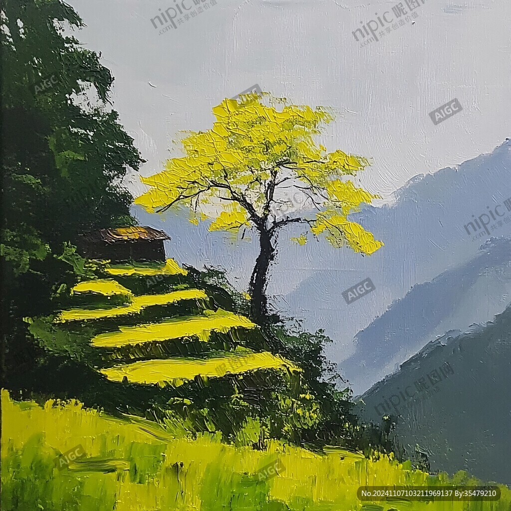 茶山油畫
