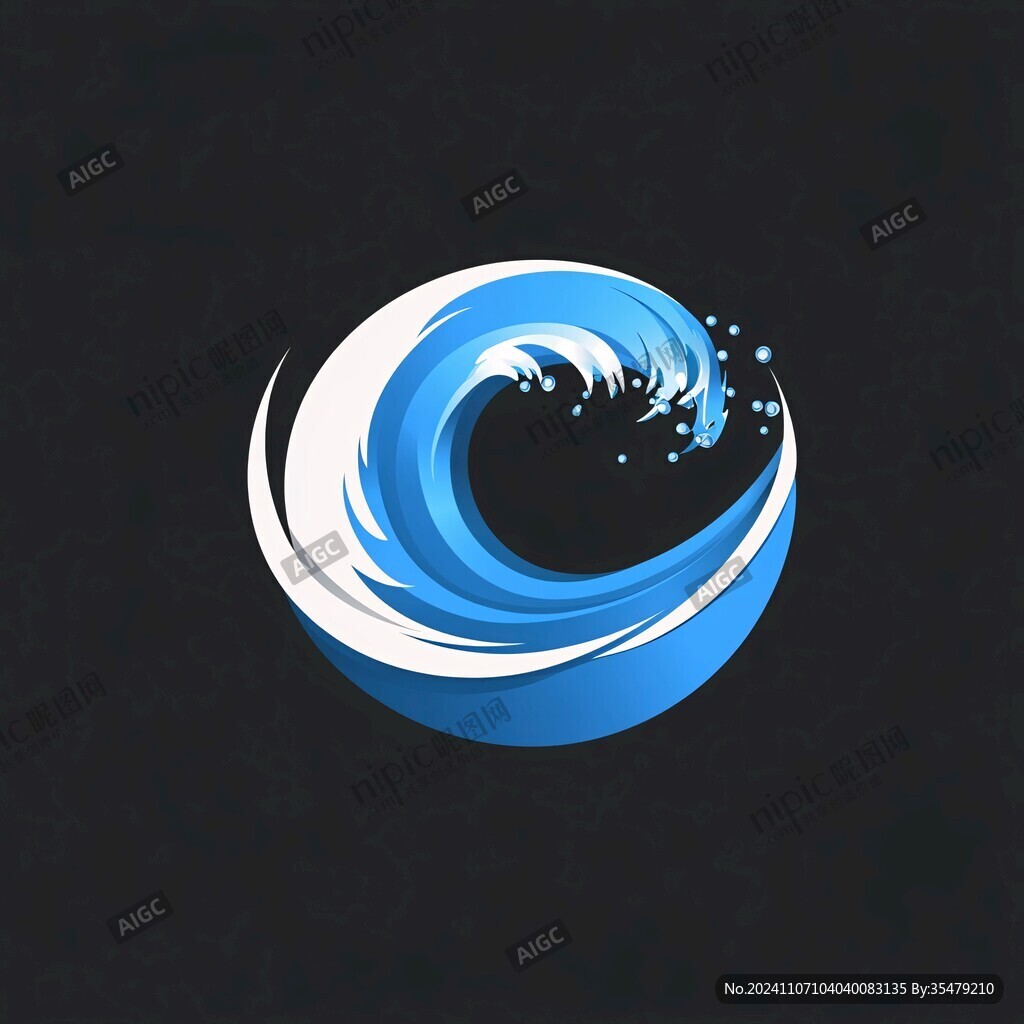 圓形海浪浪花