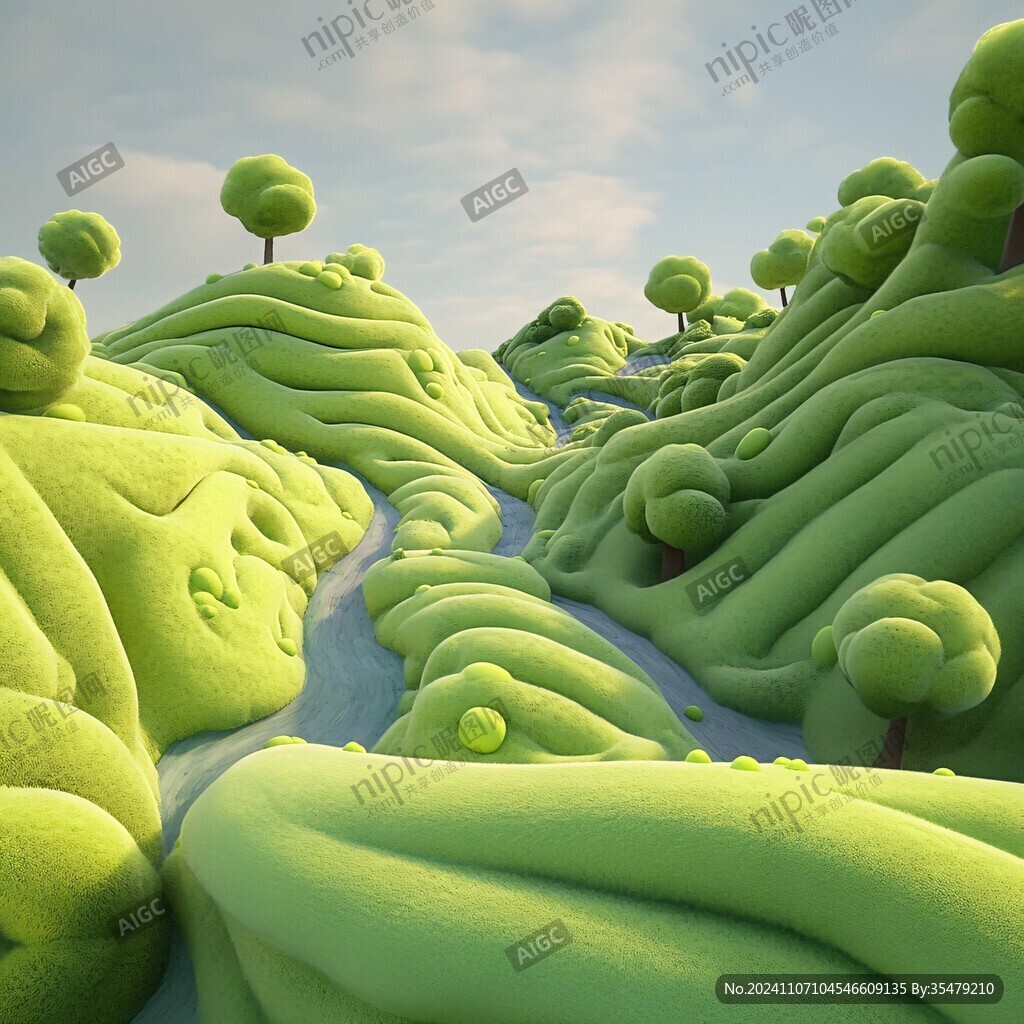 3d風(fēng)景膨脹圖案