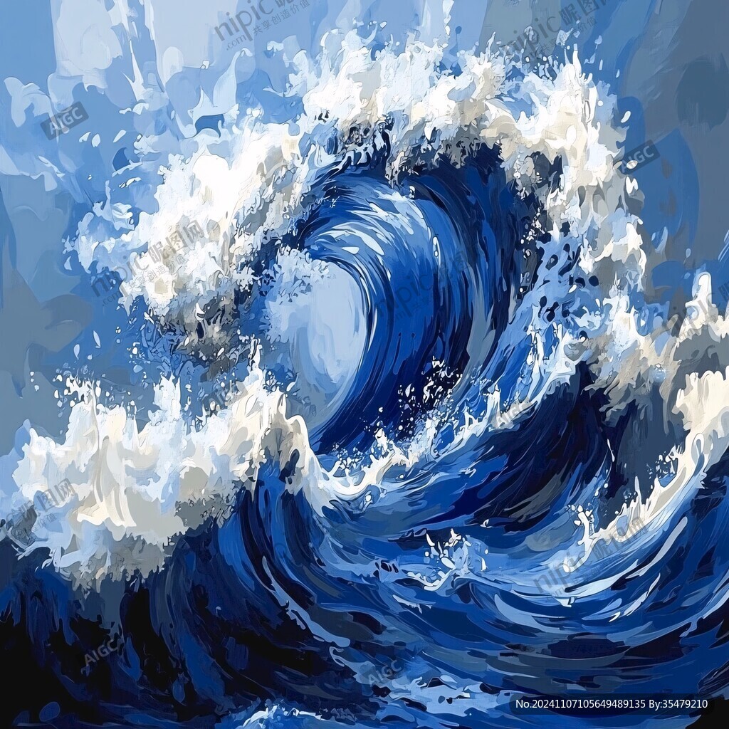 海浪美術繪畫