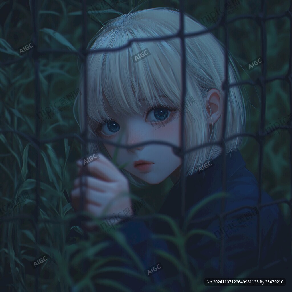 金發綠植少女