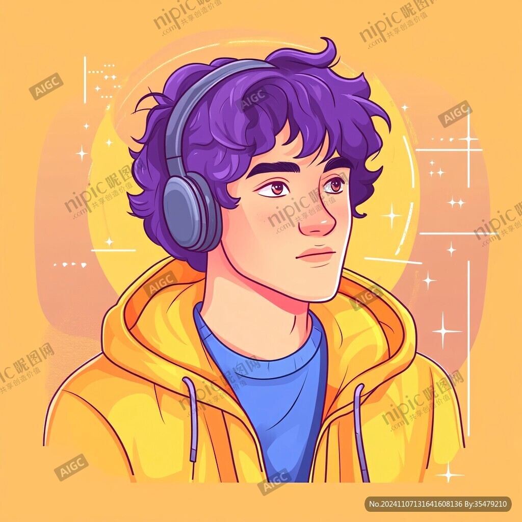 聽音樂插畫
