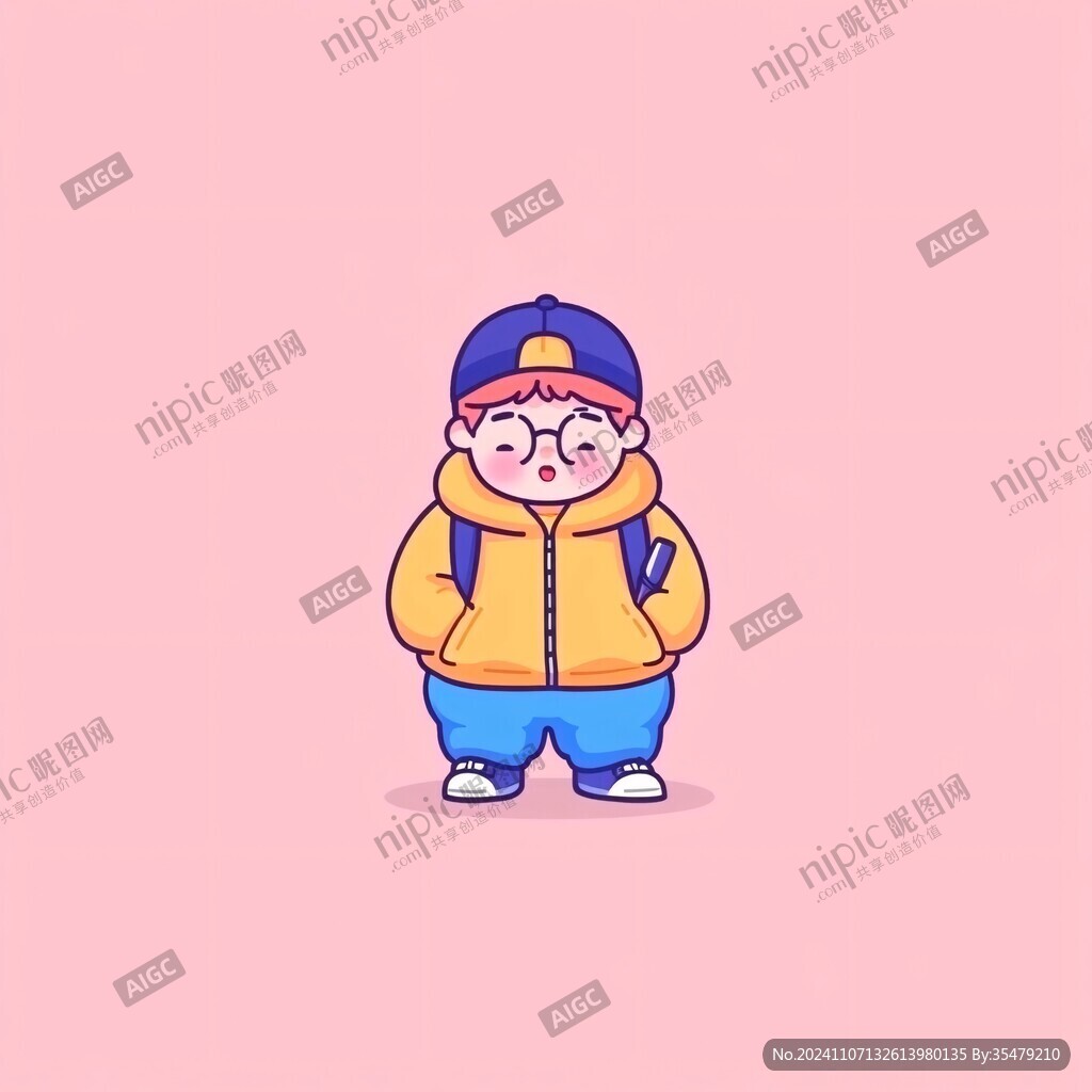 小胖子插畫頭像