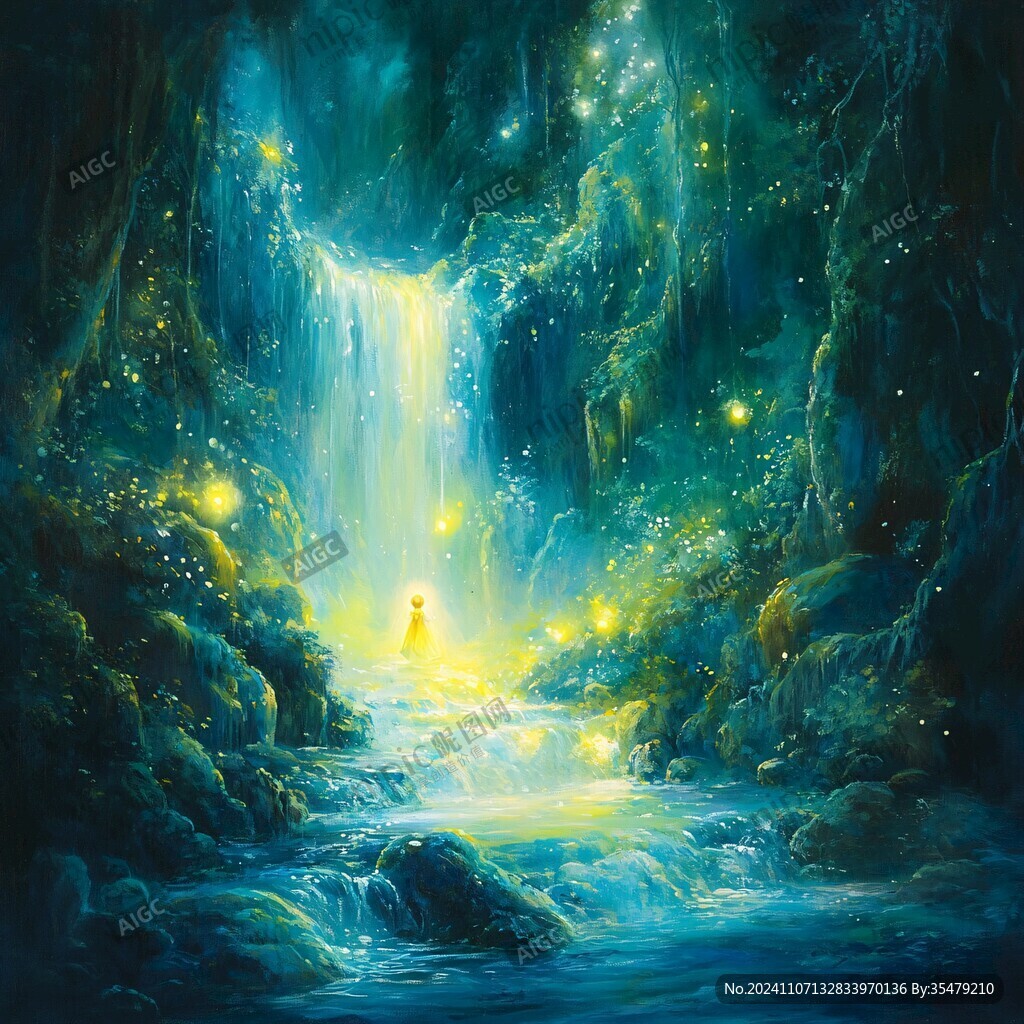 夢幻星空山水畫