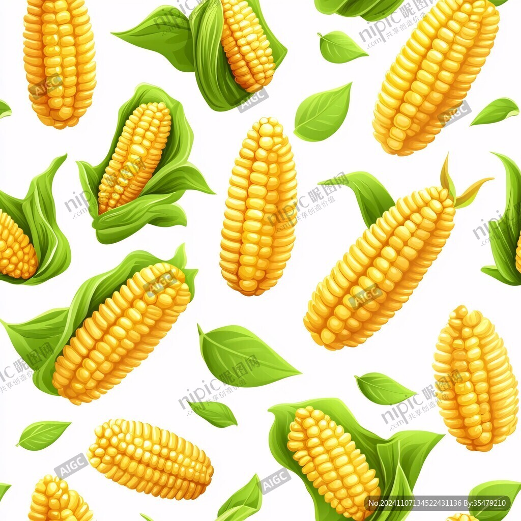 玉米插畫圖案