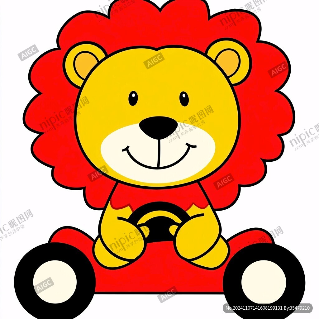 小熊開汽車圖案