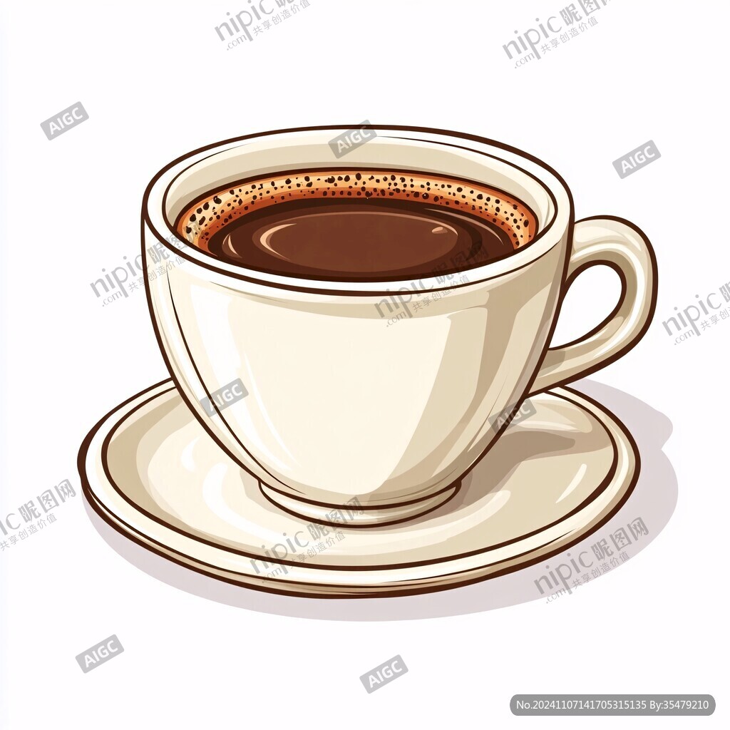 卡通咖啡杯插畫