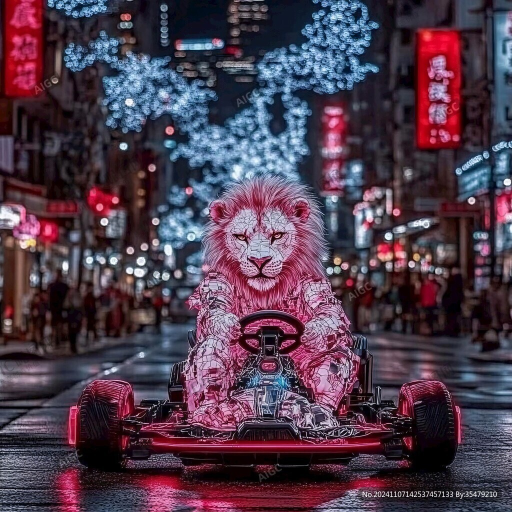 都市夜景動(dòng)物燈