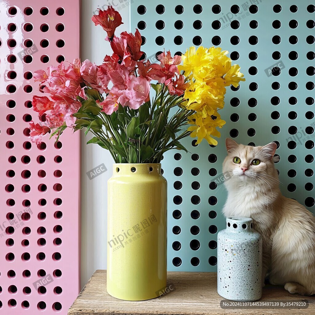 花瓶與貓