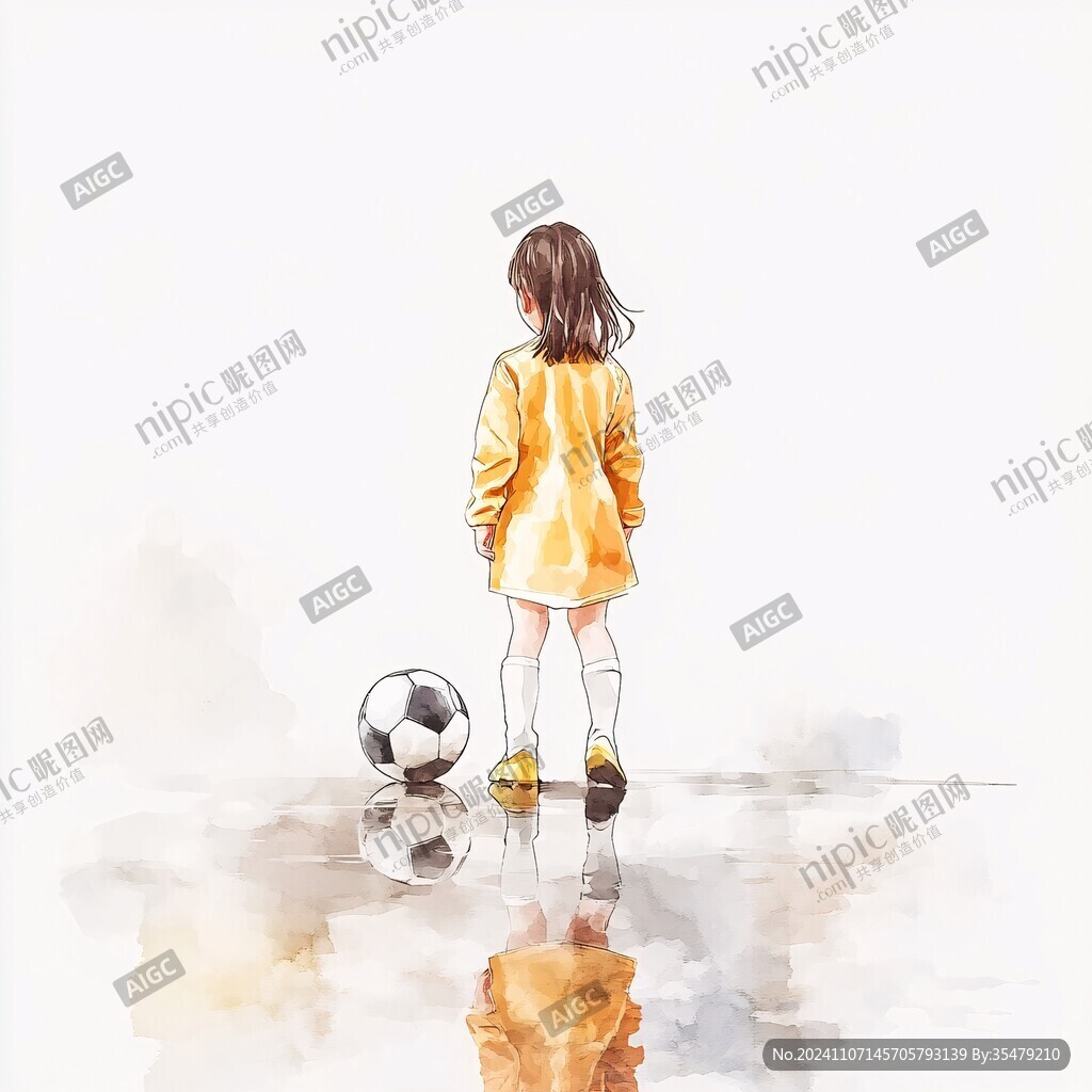 足球和小女孩