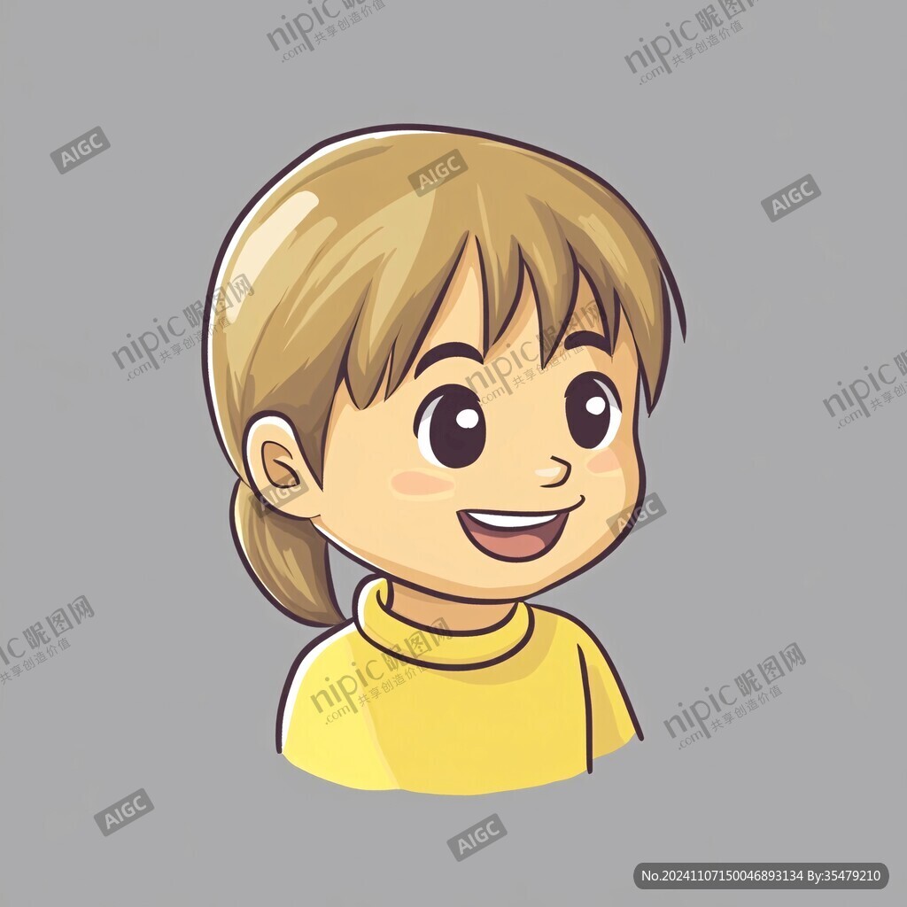 卡通女孩半身像