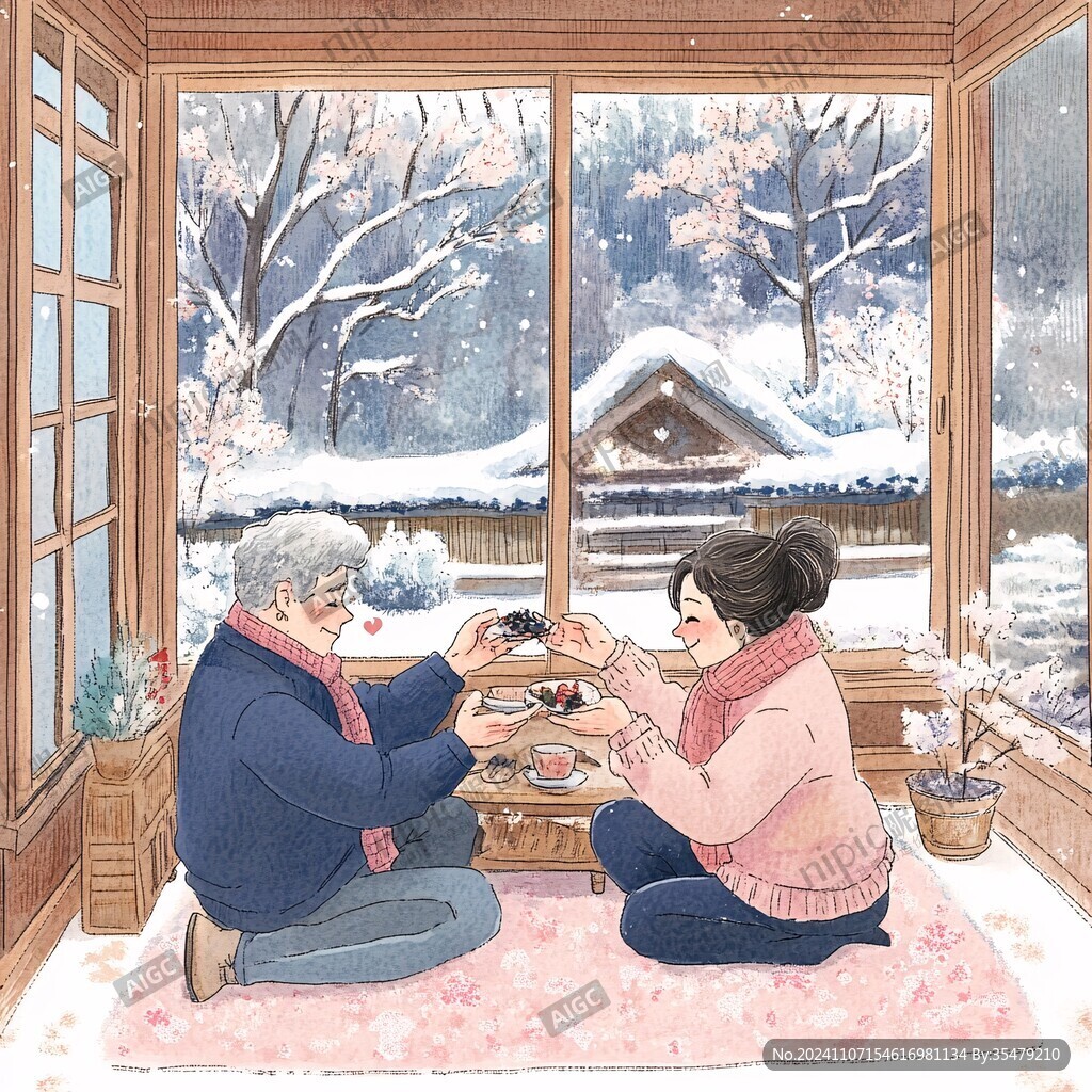 冬季溫馨插畫