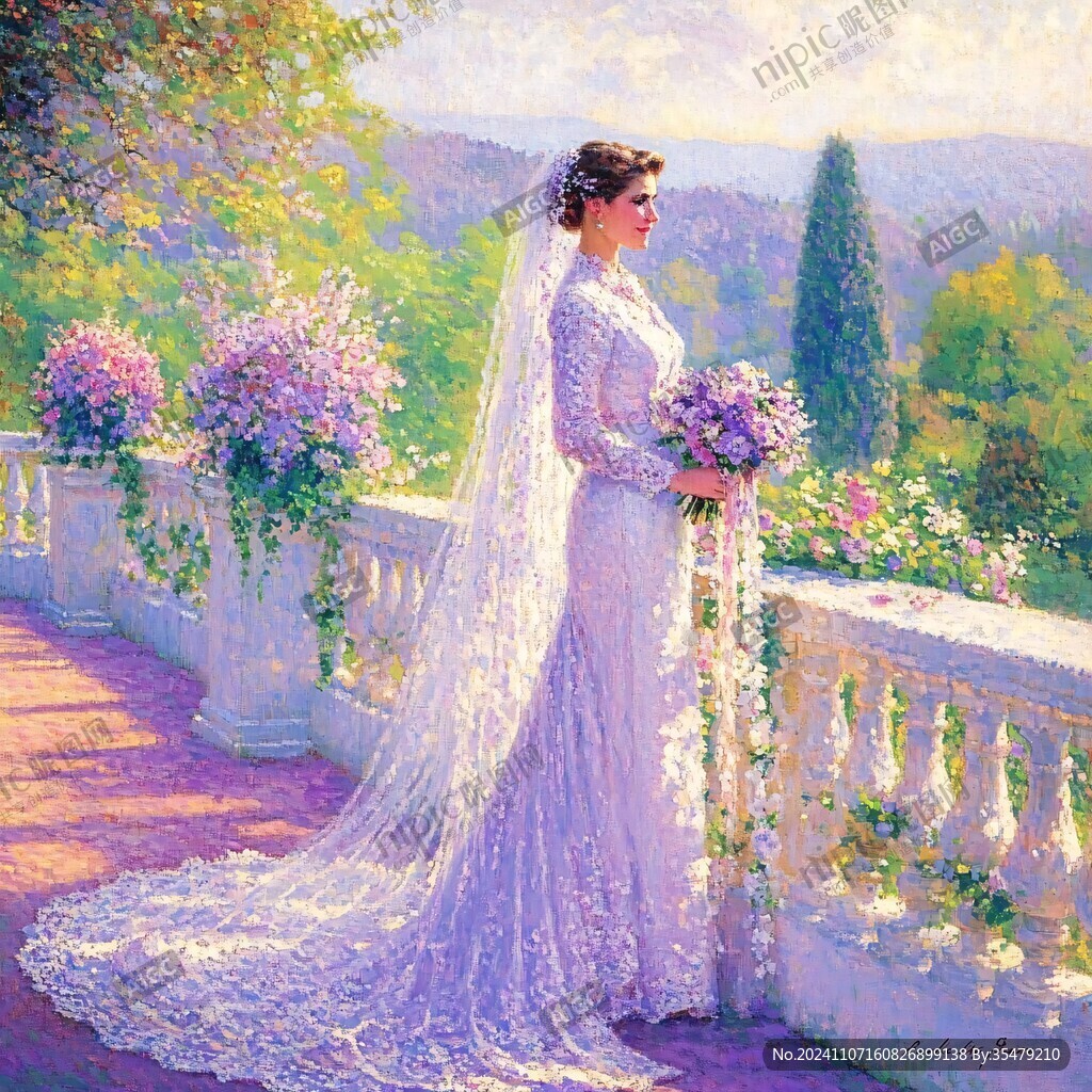 油畫浪漫婚禮