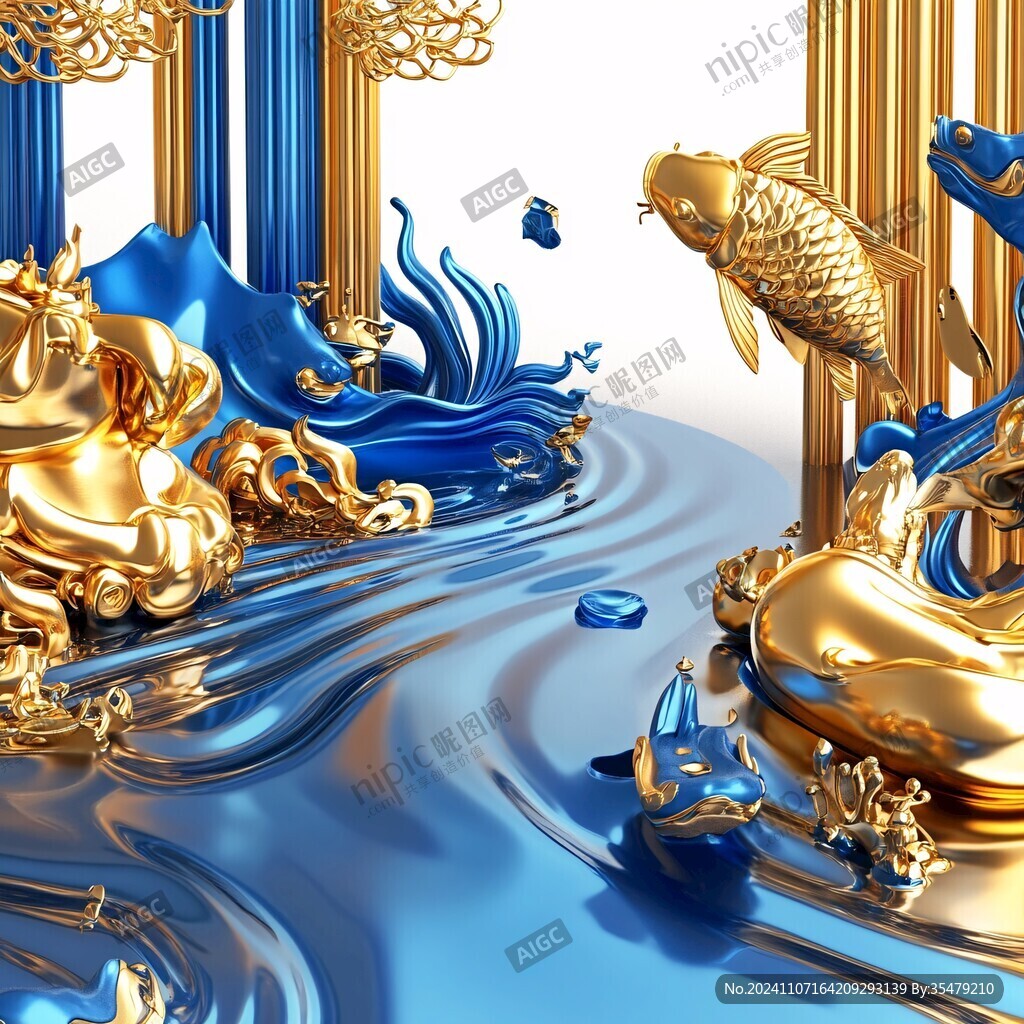 3d浮雕金魚鯉魚