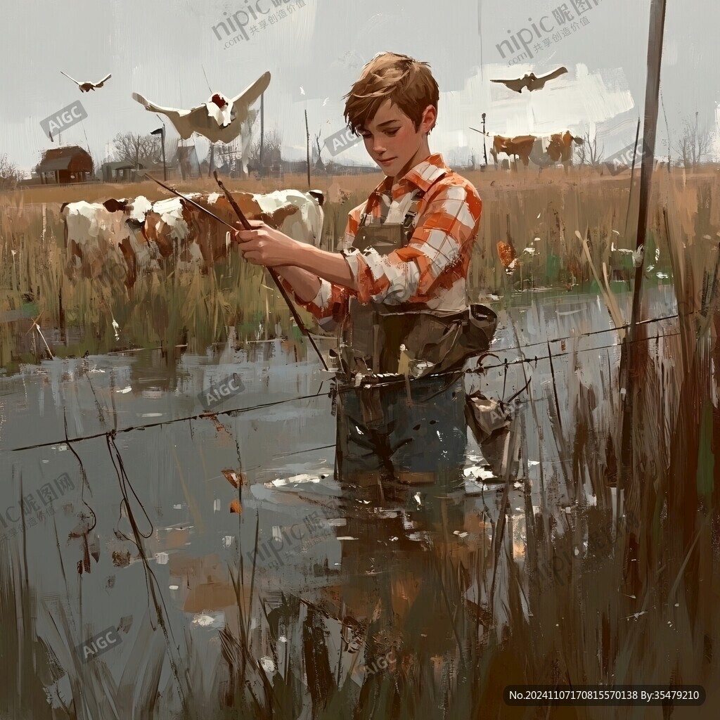 捕魚的少年