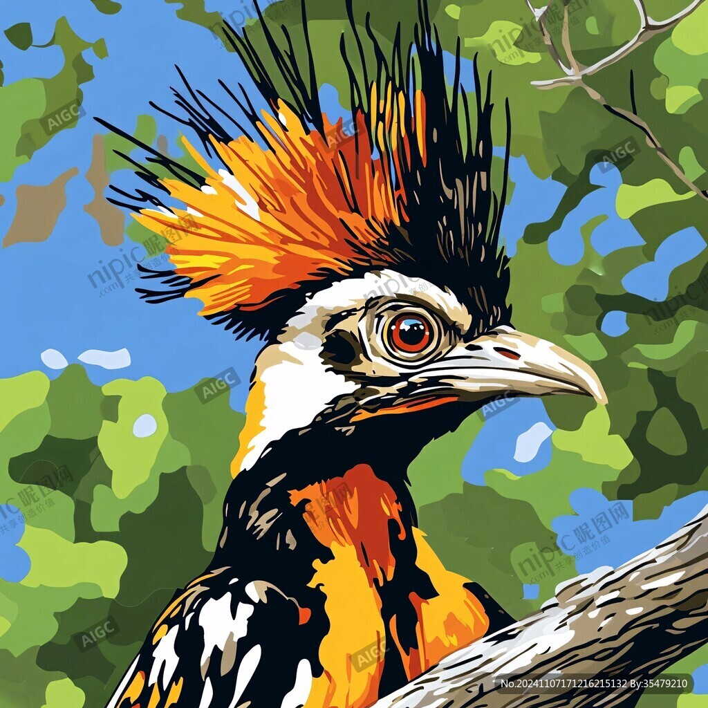犀鳥插畫