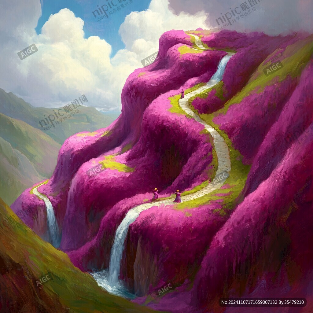 粉紅色的超現實風景