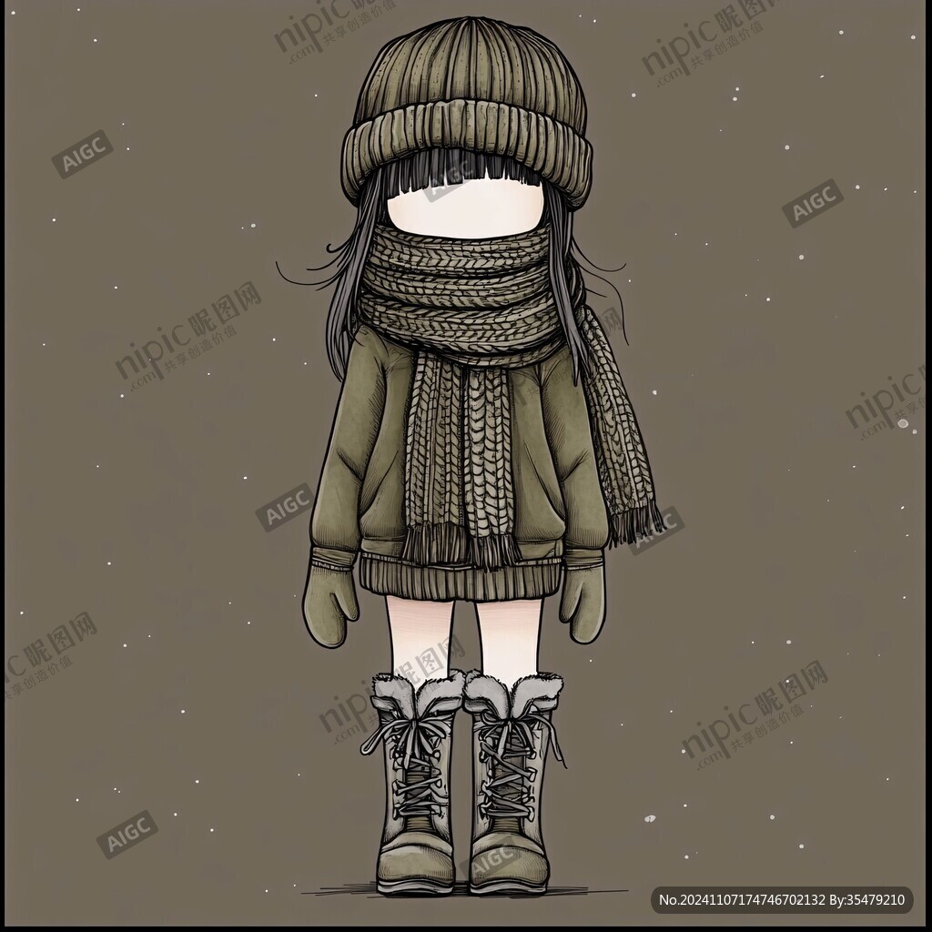 孤單的小女孩插畫