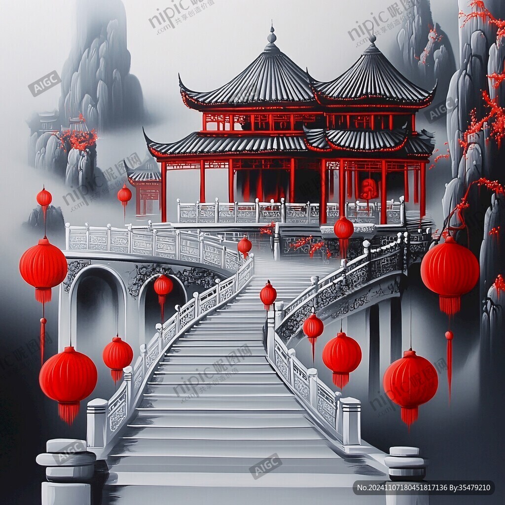 甲秀樓插畫