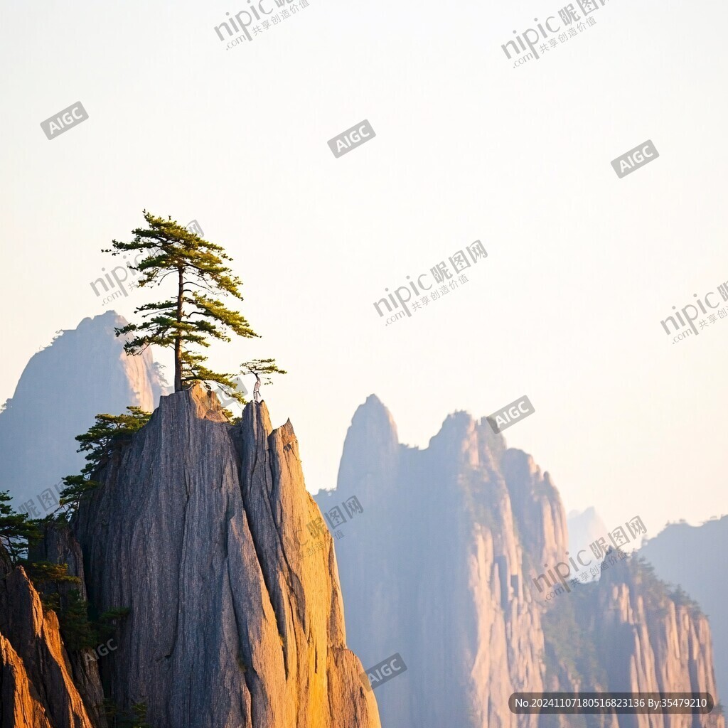 迎客松日出
