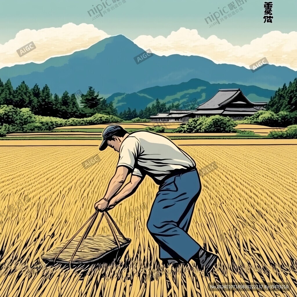 高清農耕插畫