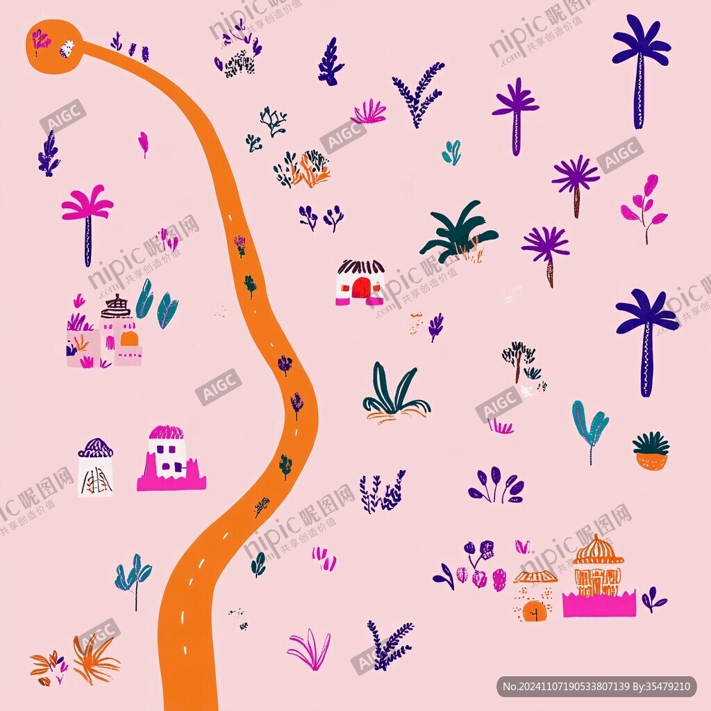 旅游足跡插畫