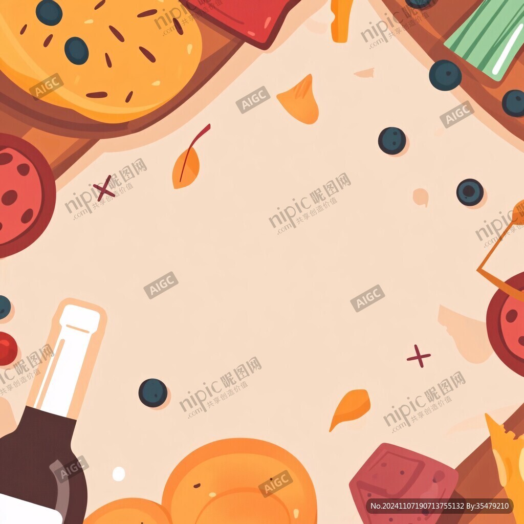 美食扁平撞色海報(bào)