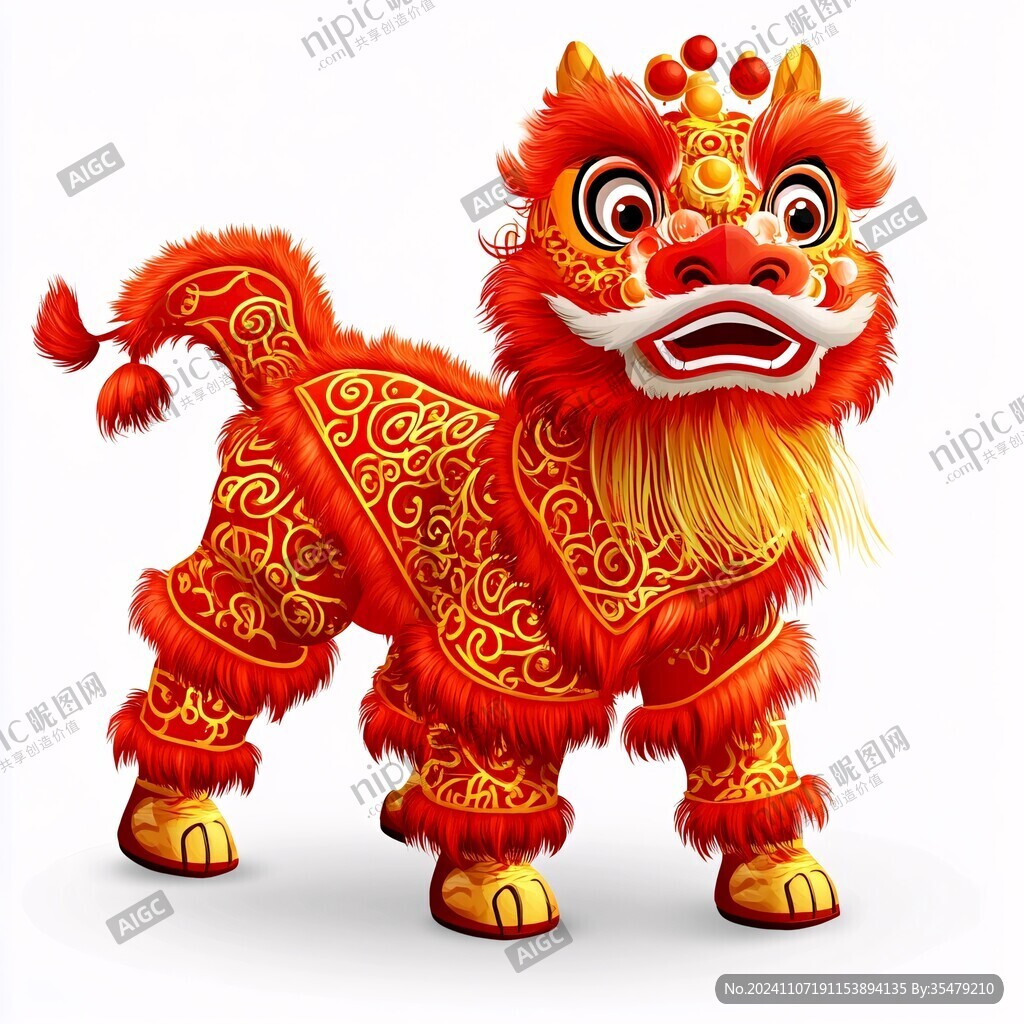 卡通舞獅人物