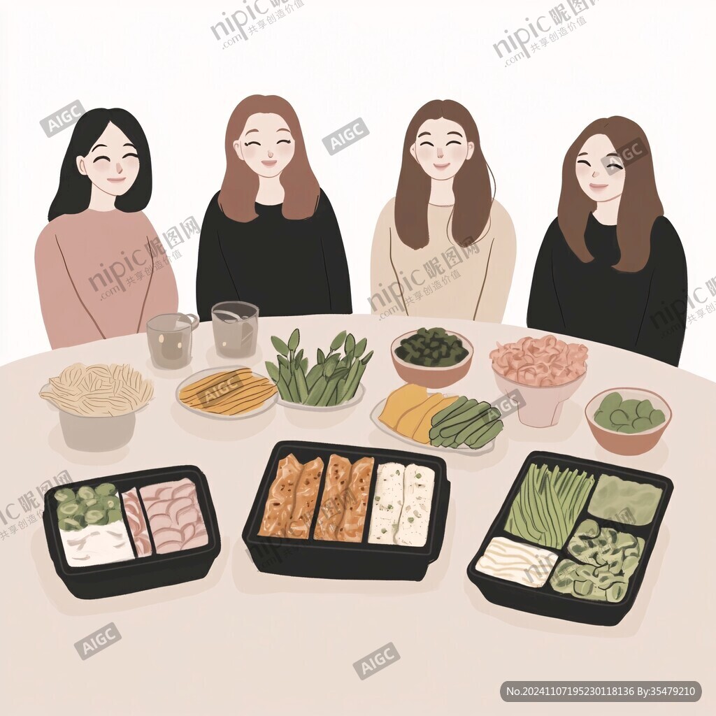 聚餐插畫